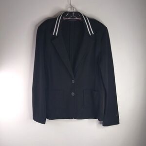Tommy Hilfiger - Black/White Knit Long Sleeve Jacket - Size Med